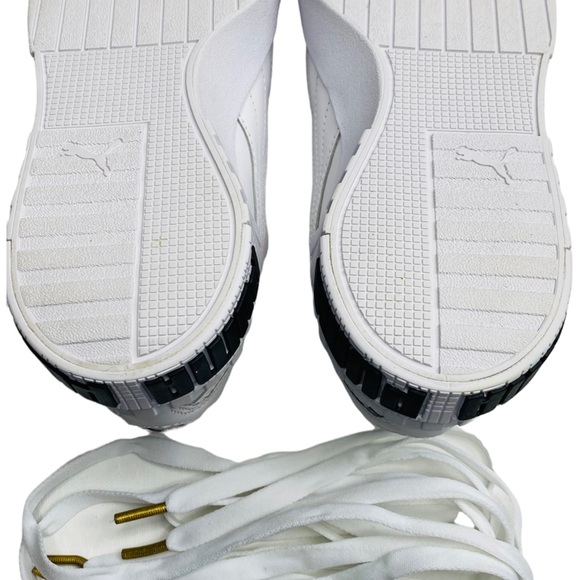 Puma Shoes: White with gold logo and shoe strings. Original box not available. - Picture 3 of 4